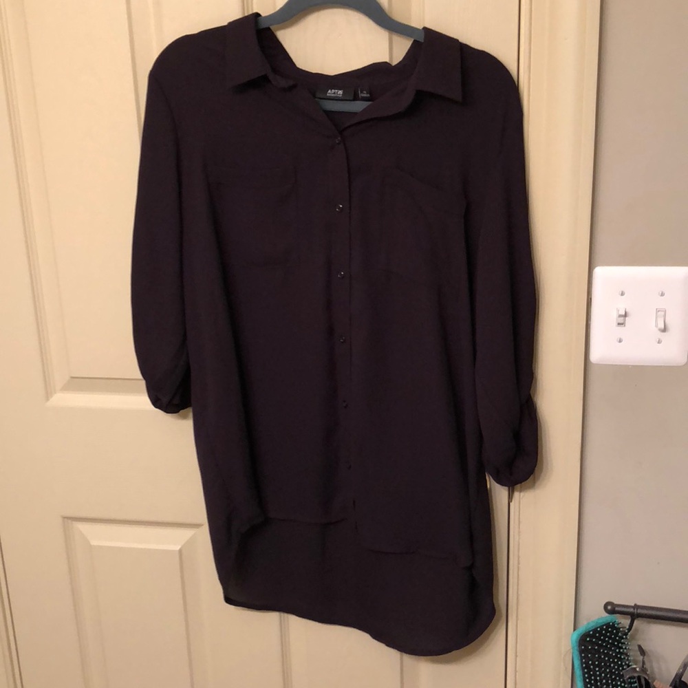 Eggplant flows tunic